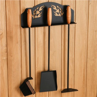 Каминный набор «КН 0-2», настенный, 3 предмета: щётка, совок, кочерга