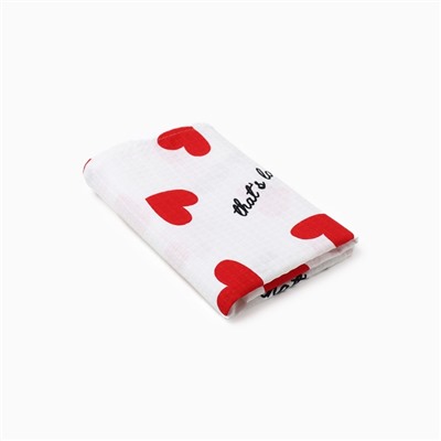 Полотенце для лица «Сердечки» 45×90 см, 100% хлопок, вафельное полотно