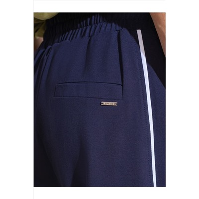 Прямые брюки с лампасами из эластичного футера двухнитки без начеса VILATTE, 1232410