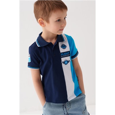 Джемпер трикотажный с воротником поло для мальчиков PLAYTODAY, 1239634