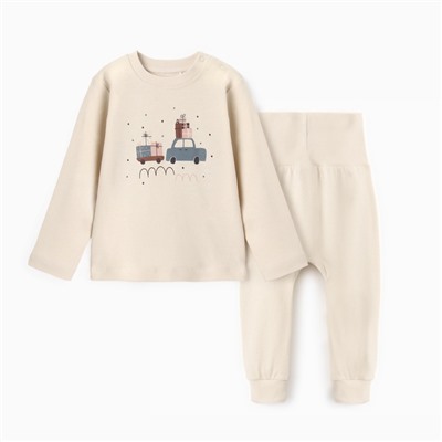 Костюм детский (штанишки, кофточка) «Крошка Я. Новогодние игрушки», рост 68-74 см