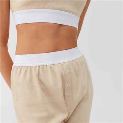 Брюки домашние женские MINAKU: Home collection, бежевые, размер 42