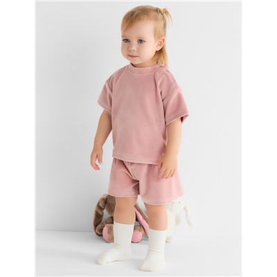 Костюм (шорты и футболка) Крошка Я Plushy, р. 74-80 см, розовый