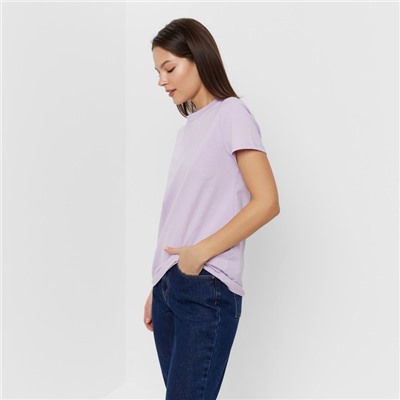 Футболка женская однотонная MINAKU: Basic line, лавандовая, размер 42