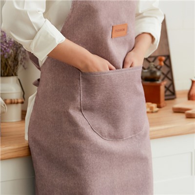 Фартук «Этель. Однотонный», серый, 65×70 см, 100% п/э