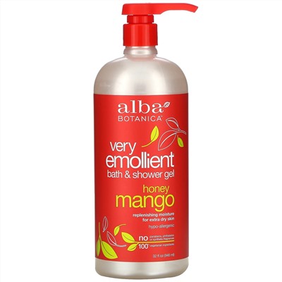Alba Botanica, Very Emollient, гель для душа и ванны, манго с медом, 946 мл (32 жидк. унции)