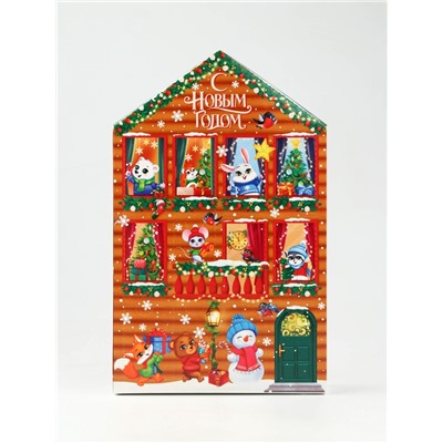Адвент-календарь детский на 12 дней «Новый год», сладкий подарок, косметика, брелок