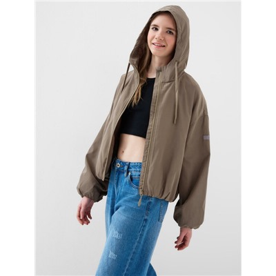 Куртка текстильная с полиуретановым покрытием для девочек (ветровка)