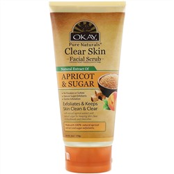 Okay Pure Naturals, Clear Skin Facial Scrub, Apricot & Sugar, 6 oz (170 g)