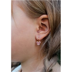 Серьги детские из золочёного серебра с фианитами - Бабочки 925 пробы S2180501010з221