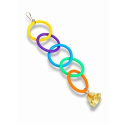 Игрушка для птиц «Разноцветные кольца», пластик, разноцветная