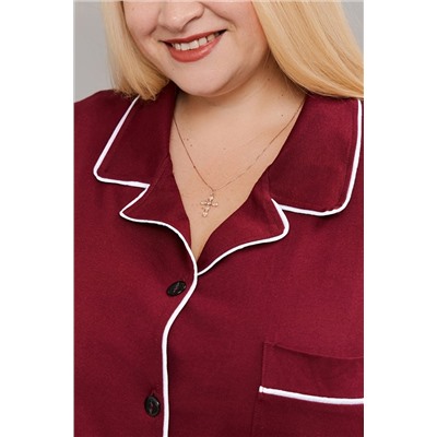 Пижама с брюками на пуговицах больших размеров Однотоннная НАТАЛИ, 1224906