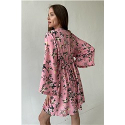 Платье женское  FLOWER030/09/Розовый, зеленый
