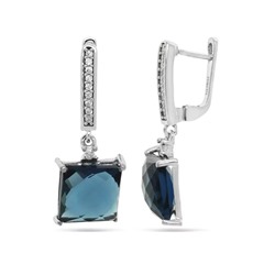 Серьги из серебра танзанит выращ., Азия