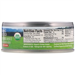 Wild Planet, Organic Roasted Chicken Breast, No Salt Added, 5 oz (142 g)