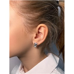 Серьги детские из золочёного серебра с эмалью и фианитами - Собачки 925 пробы ск-00з216