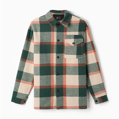 Рубашка мужская в клетку MIST, размер 56, зеленый