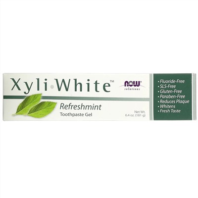 Now Foods, Solutions, XyliWhite, зубная гель-паста, освежающая мята, 181 г (6,4 унции)