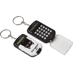 Калькулятор-брелок "Кто здесь?" 37x64x12 мм, 8 разрядный, автоматическое вычисление квадратного корня, процентов, с рисунком, в блистере с подвесом