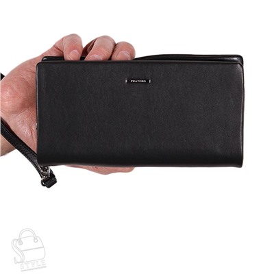 Клатч мужской кожаный 20937 black Pratero
