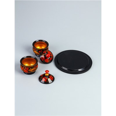 УЦЕНКА Набор специй «Земляничка», средний, 15×15×6 см, хохлома