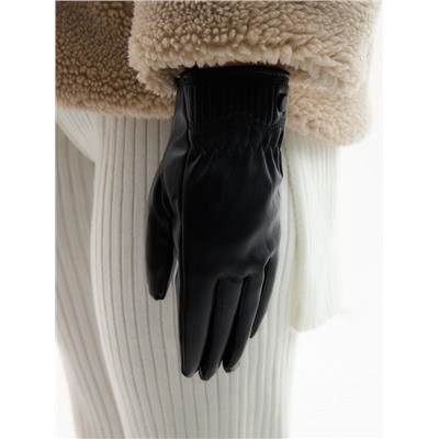Перчатки женские, безразмерные, с утеплителем, цвет чёрный