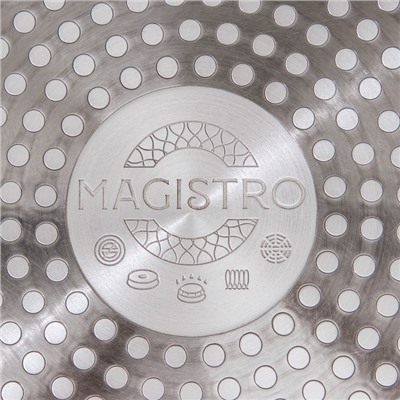 Сковорода Magistro Natural, d=22 см, кованый алюминий, ручка soft-touch, антипригарное покрытие, индукция, серая