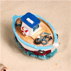 Сувенирная модель корабля «Рыбацкое судно у рифов», фигурка полистоун, 10×6×6 см