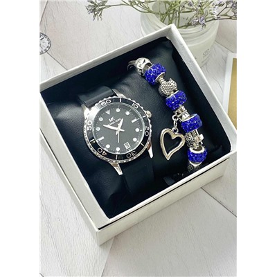 Подарочный набор для женщин часы и браслет+ коробка #22853029