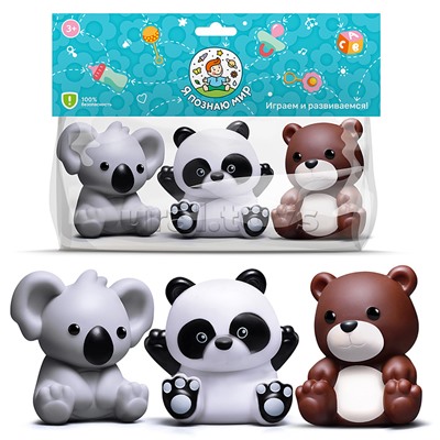 Набор игрушек для купания "Пандочка, мишка и коала" в пакете