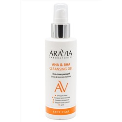 Aravia Laboratories Гель очищающий для лица с АНА и ВНА кислотами / AHA&BHA Cleansing Gel, 150 мл KRISTALLER, 1135596