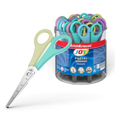 Ножницы школьные 135 мм Joy Pastel в тубусе 56920 ErichKrause