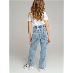 Брюки текстильные джинсовые для девочек