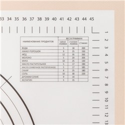 Коврик для выпечки и раскатки теста с разметкой KONFINETTA, армированный, силикон, 40×50 см, 0.44 мм, чёрный