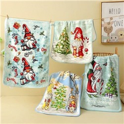 Полотенце из микрофибры "Merry Christmas" с атласной каймой 25*50 см.