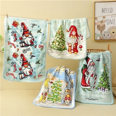 Полотенце из микрофибры "Merry Christmas" с атласной каймой 25*50 см.