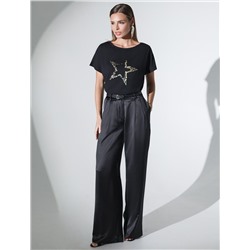 Нарядная футболка с блестящим принтом