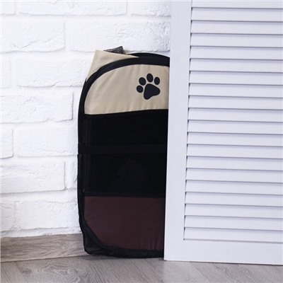 Вольер для животных, тентовый, 8 стенок, 68×45 см, коричневый