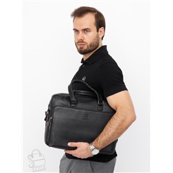 Портфель мужской кожаный 68001 black Fuzhiniao в Новосибирске