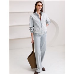 Джинсовый бомбер на молнии из эластичного плотного денима