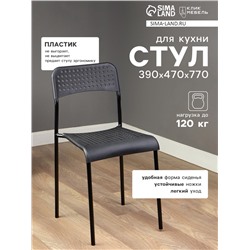 Стул с перфорацией, 380×400×900 мм, цвет чёрный