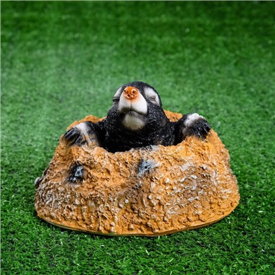 Садовая фигура из полистоуна «Крот из норки», 18×18×12 см