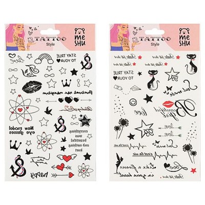 Наклейки ТАТУ "Стиль/Style" 23х13 см MS_52666 (356164) MESHU