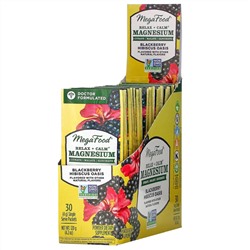 MegaFood, Relax + Calm Magnesium, Blackberry Hibiscus Oasis, 30 Single Serve Packets, 4.2 oz (120 g)