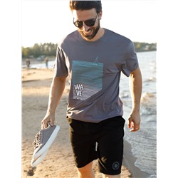 Свободная футболка  с авторским принтом