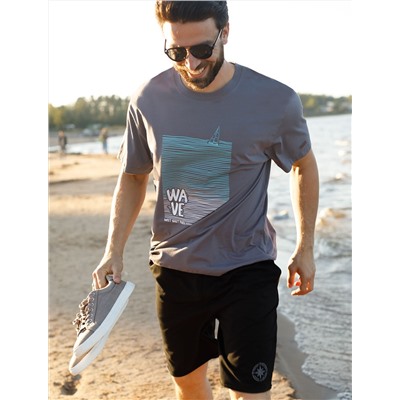 Свободная футболка  с авторским принтом