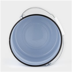 УЦЕНКА Ведро эмалированное цельнотянутое, 9 л, с крышкой, светлое