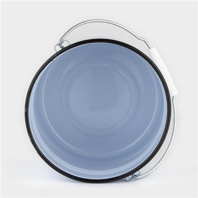 УЦЕНКА Ведро эмалированное цельнотянутое, 9 л, с крышкой, светлое