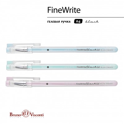 Ручка гелевая "FineWrite.Zefir" 0.4 мм черная 20-0392/42 Bruno Visconti