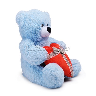 Медведь Мартин В65 голубой с сердцем